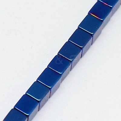 Electroplate Non-magnetic Synthetic Hematite Beads Strands G-J170A-3x3mm-02-1