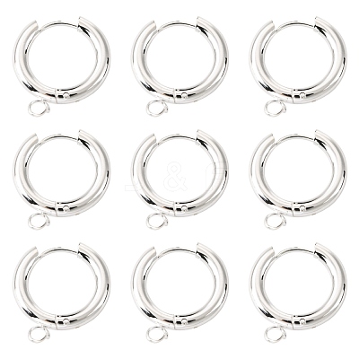 201 Stainless Steel Huggie Hoop Earring Findings STAS-P283-01E-S-1