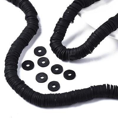 Flat Round Handmade Polymer Clay Beads CLAY-R067-12mm-42-1