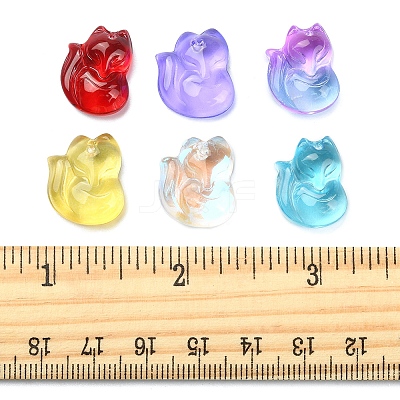 30Pcs 6 Colors Transparent Spray Painted Glass Pendants GLAA-FS0001-28-1