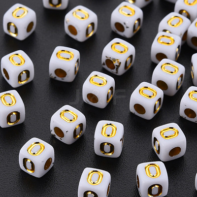 Opaque White Acrylic Beads MACR-Q242-010O-1