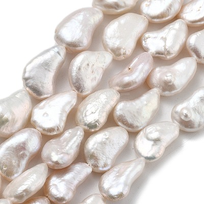 Natural Baroque Keshi Pearl Beads Strands PEAR-P064-07A-01A-1