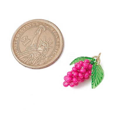 Glass Seed Beaded Grape Pendants PALLOY-MZ00467-01-1