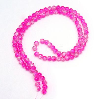 Baking Paint Crackle Glass Bead Strands CCG-S001-4mm-09-1