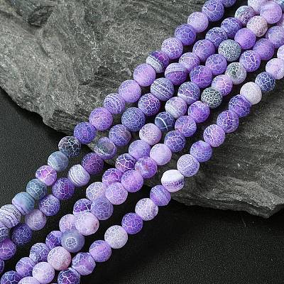 Natural Weathered Agate Beads Strands G-G589-6mm-06-1