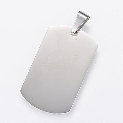 Tarnish Resistant 304 Stainless Steel Stamping Blank Tag Pendants STAS-R090-32-1