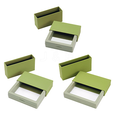 3 Bags 3 Styles Square Transparent PE Thin Film Suspension Jewelry Display Box CON-TA0001-38A-1