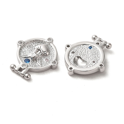 Brass Micro Pave Clear Cubic Zirconia Pendants KK-G481-07P-1