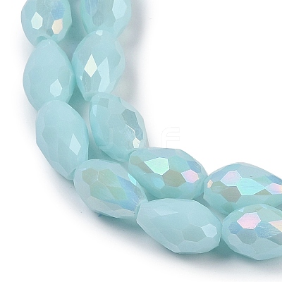 Opaque Solid Color Electroplate Glass Beads Strands LS-EGLA-N013-P8mm-B11-1