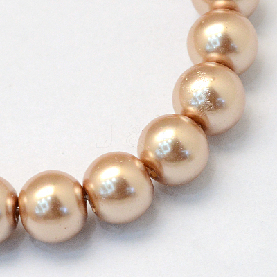 Baking Paint Pearlized Glass Pearl Round Bead Strands HY-Q003-6mm-11-1