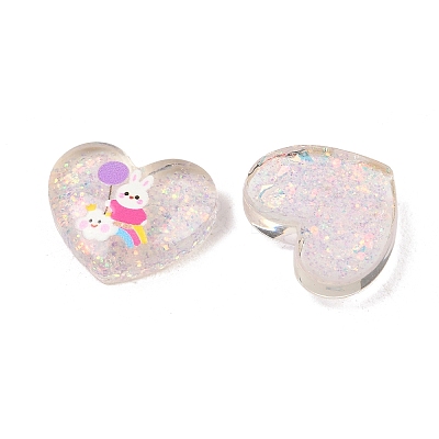 Printed Translucent Epoxy Resin Cabochons LS-RESI-XCP0002-63B-1