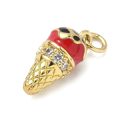 Brass Micro Pave Cubic Zirconia Pendants KK-H255-03G-01-1