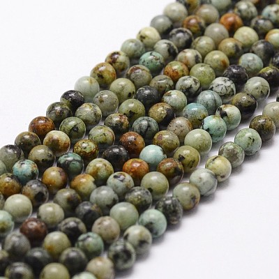 Natural African Turquoise(Jasper) Beads Strands X-G-D840-90-8mm-1