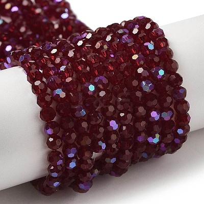 Electroplate Transparent Glass Beads Strands EGLA-A035-T4mm-L02-1