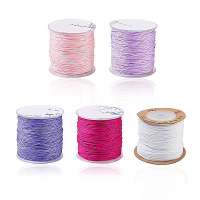 5 Rolls 5 Colors Nylon Braided Cord NWIR-YS0001-01B-1