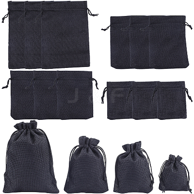 16Pcs 4 Styles Polyester Imitation Burlap Packing Pouches Drawstring Bags ABAG-BBC0001-01A-1