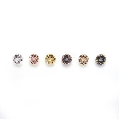Brass Rhinestone Spacer Beads RB-JP0002-10-NF-1