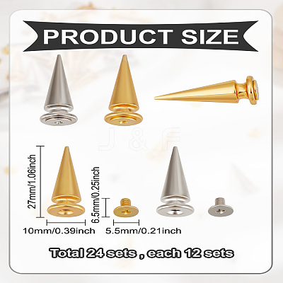 Alloy Spikes Screwback Studs FIND-LP0003-01-1