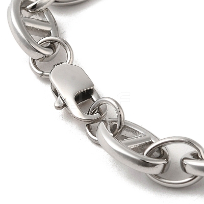 Non-Tarnish 304 Stainless Steel Oval Link Chain Bracelets BJEW-D030-11B-P-1