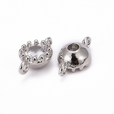 Flower Brass Micro Pave Cubic Zirconia Links LS-X-ZIRC-L054-09P-NR-1