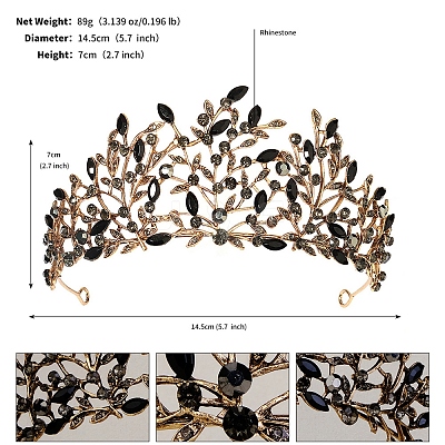Alloy Rhinestone Hair Bands  for Woman Girls PW-WGA69DD-24-1