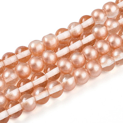 Baking Paint Transparent Glass Beads Strands DGLA-N011-6mm-04-1
