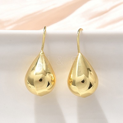 Teardrop Brass Dangle Earrings EJEW-B132-06G-1