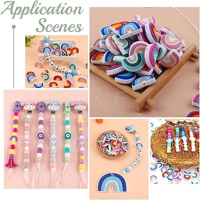 20Pcs 5 Colors Silicone Beads SIL-CA0001-09-1