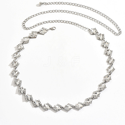 Alloy Full Crystal Rhinestone Horse Eye Link Waist Chains for Women WG555DF-01-1