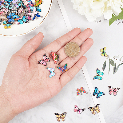 Printed Alloy Enamel Pendants PALLOY-PH0013-29-1