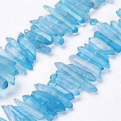 Natural Quartz Crystal Points Beads Strands G-K181-B06-1