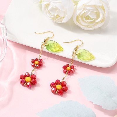 3Pairs Electroplate Glass Dangle Earrings EJEW-TA00652-1