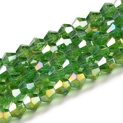Transparent Electroplate Glass Beads Strands GLAA-F029-4mm-A03-1