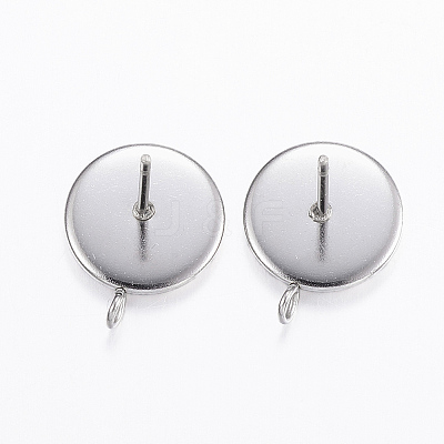 Non-Tarnish 304 Stainless Steel Stud Earring Settings X-STAS-H380-C-13P-1