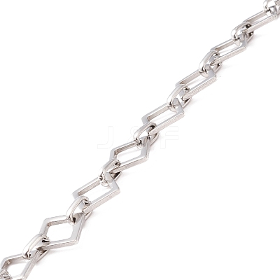 Non-Tarnish 304 Stainless Steel Rhombus & Oval Link Chains CHS-F017-04P-1