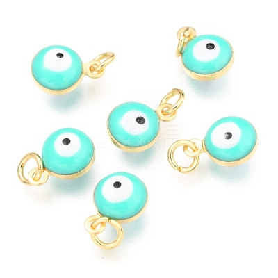 Brass Enamel Charms KK-B024-02G-C-1