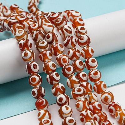 Tibetan Style dZi Beads Strands G-P526-D04-01-1