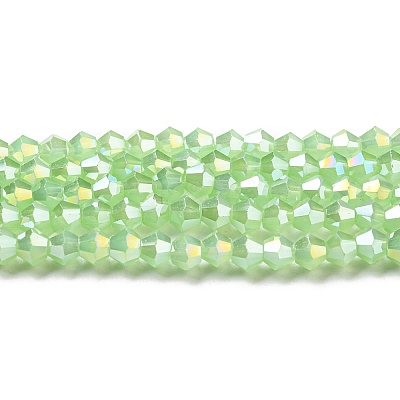 Imitation Jade Electroplate Glass Beads Strands GLAA-F029-J4mm-A01-1