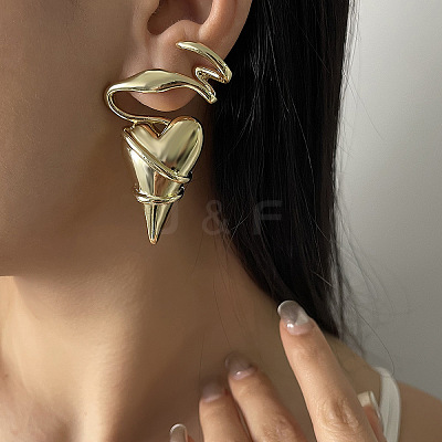 Alloy Heart Stud Earrings FS-WGE404F-01-1