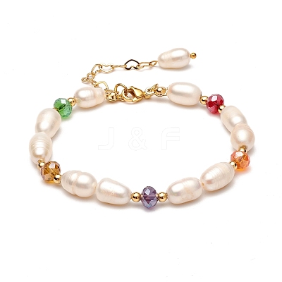 Natural Pearl Beaded Bracelets for Mom Women Girl BJEW-TA00010-1