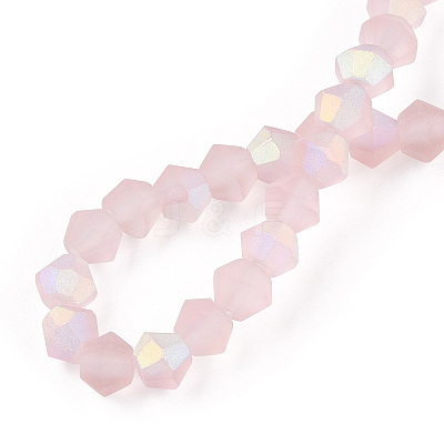 Imitate Austrian Crystal Bicone Frosted Glass Beads Strands X-EGLA-A039-T6mm-MB26-1