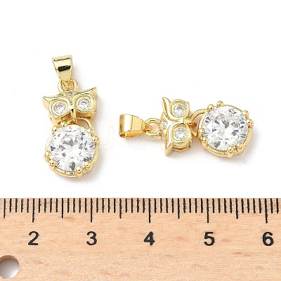 Brass Micro Pave Cubic Zirconia Pendants KK-Q068-03G-1