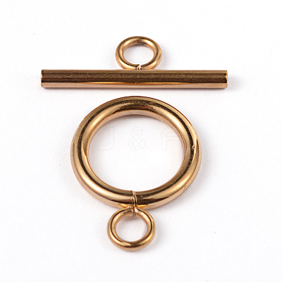 304 Stainless Steel Ring Toggle Clasps X-STAS-L176-12-1