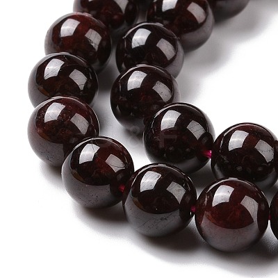 Natural Garnet Round Beads Strands G-A025-02-1