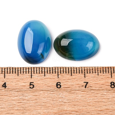 Dyed Oval Natural Blue Agate Cabochons X-G-K020-18x13mm-08-1