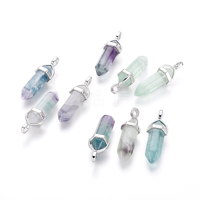 Natural Fluorite Double Terminated Pointed Pendants G-F295-05I-1