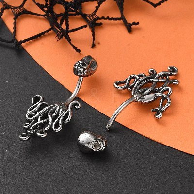 Octopus 316 Surgical Stainless Steel Belly Button Rings EJEW-G416-07AS-1