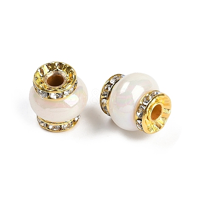 Resin Beads with Brass Rhinestone Rondelle KK-H490-05G-07-1
