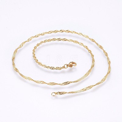 304 Stainless Steel Singapore Chain Necklaces MAK-L015-25E-1