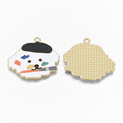 Alloy Enamel Pendants X-ENAM-T011-12KC-RS-1